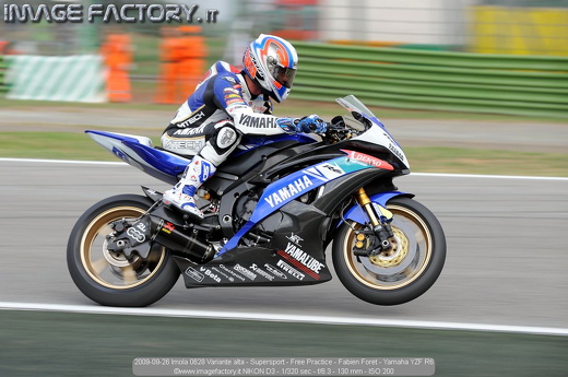 2009-09-26 Imola 0628 Variante alta - Supersport - Free Practice - Fabien Foret - Yamaha YZF R6